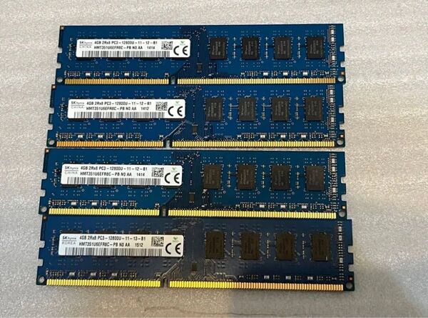 SK hinix DDR3 PC3-12800 16GB (4G x4)動作確認済み デスクトップ用