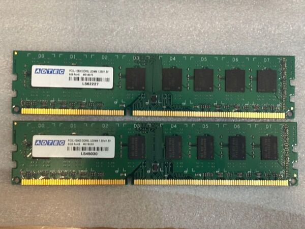 ADTEC DDR3L 1600 PC3L-12800U 16GB (8GB x2枚) 動作確認済み