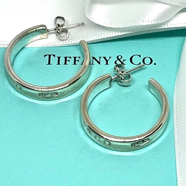 【美品】TIFFANY & Co. ティファニー 1837 ナロー フープ ピアス