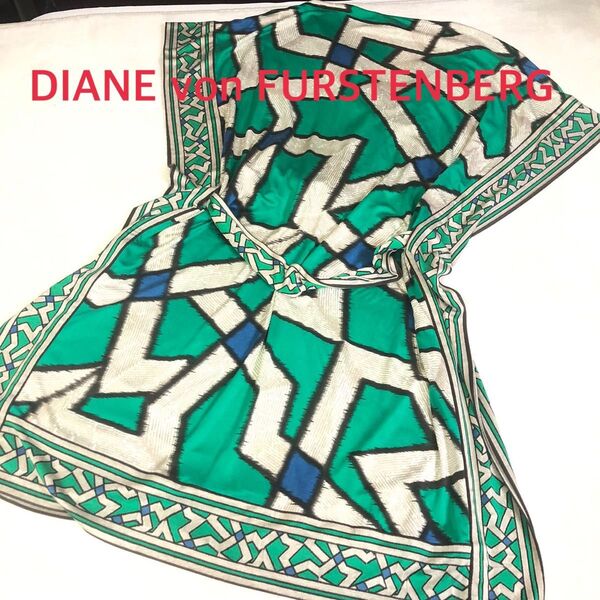 DIANE von FURSTENBERG ダイアンフォンファステンバーグ パネルスカーフ リボン ワンピース DVF