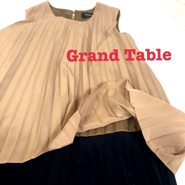 Grand Table プリーツ ノースリーブ チュニック グランターブル 金ボタン トップス ドッキングシャツ