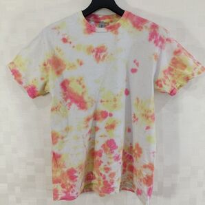 古着 GILDAN タイダイ半袖Tシャツ レッドピンクイエロー Mサイズ メンズ レディース ユニセックス