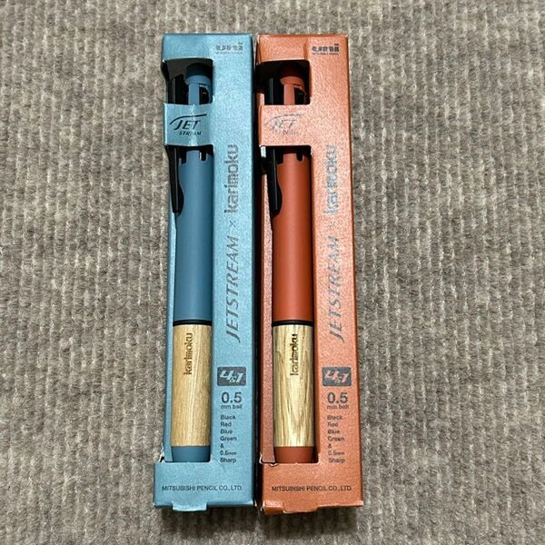 ジェットストリーム カリモク 4&1 2本セット(スチールブルー、サンセットオレンジ)新品①