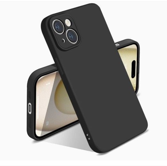 iPhone 15 Plus ケース シリコン 耐衝撃 カバー 薄型 軽量 シンプル マット感 人気 指紋防止 レンズ保護