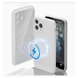 MagSafe 対応iPhone 11 Pro シリコーンケース 耐衝撃カバー フルボディ保護ケース ソフトカバー(ホワイト)
