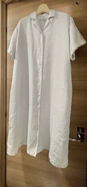 無印良品 リネン100% ワンピース シルバーグレー 麻