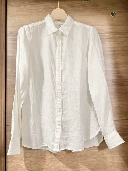 無印良品 ムジルシ リネン 麻 100% シャツ 長袖 白