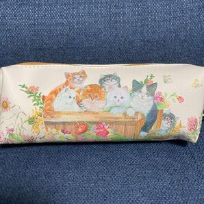 猫柄 ペンケース 花柄 小物入れ ポーチ