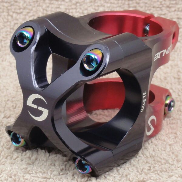 新品 ショートステム 長さ35mm 赤&黒 ハンドル径31.8mm オーバーサイズ 軽量ステム MTB 自転車 送料無料