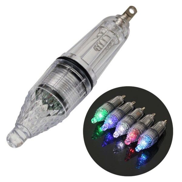 1本集魚灯 水中ライト 七色光 LED 集魚ライト 完全防水 高輝度 12cm 電池式 夜釣り 海釣り イカ釣り 集魚ランプ