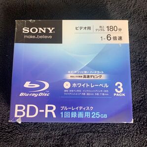 SONY ビデオ用ブルーレイディスク 3BNR1VCPJ6 (BD-R 1層:6倍速 3枚パック)