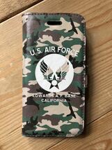 カモフラ 迷彩 ミリタリーUSAF★アーミー手帳型 スマホ★ポーチ 携帯カバー アメリカン★保護★USエアフォース★米軍★空軍★U.S.AIR FORCE_画像1