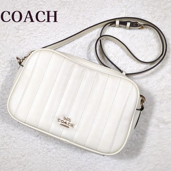 COACH コーチ ショルダーバッグ カメラバッグ 肩掛け 斜め掛け クロスボディ レディース オフホワイト レザー C1569
