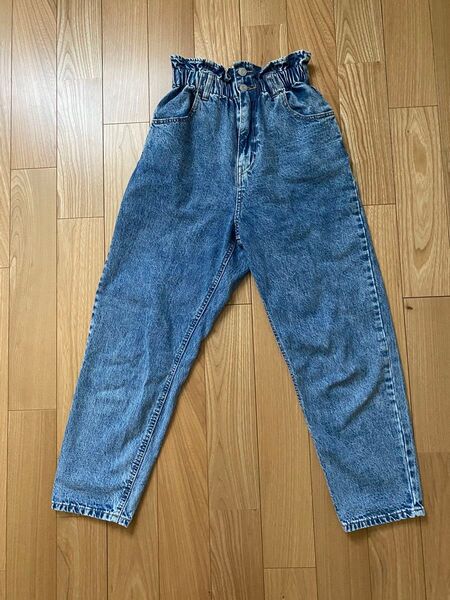 ハイウエスト デニム パンツ ウエストゴム