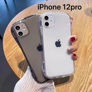 最新 iPhoneケース カバー 透明 iface風 12pro クリアブラック