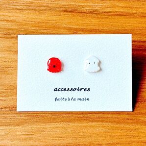 ハンドメイド ピアス タコ イカ