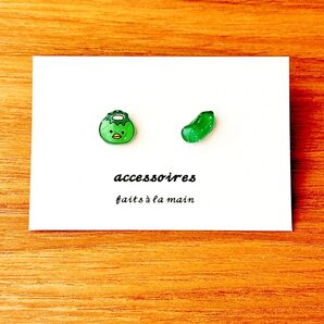 ハンドメイド ピアス カッパ きゅうり