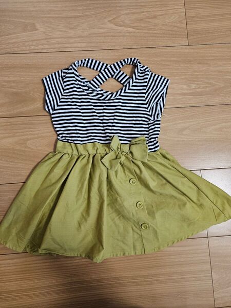 子供服 ベビー ストライプ ノースリーブワンピース 90cm