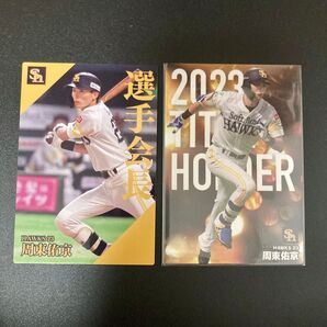 ソフトバンク 周東佑京 カルビー プロ野球チップス 2024年 タイトルホルダー 選手会長
