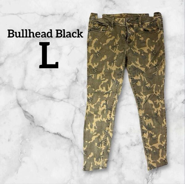 Bullhead Black 【L】 迷彩柄スキニーパンツ カモフラージュ デニム