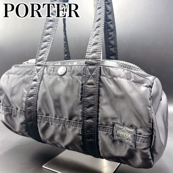☆美品☆ ポーター タンカー ミニボストン S ドラムバッグ ダッフル 黒 PORTER 吉田カバン ダッフルバッグ ブラック