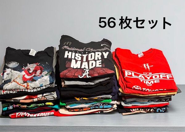 Tシャツまとめ売り 56枚セット プリントTシャツ 大人気Tシャツ 洗濯済み USA古着卸