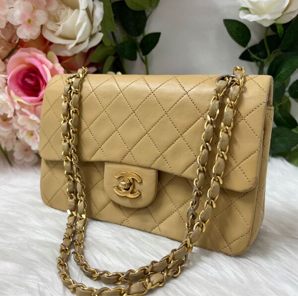 シャネル CHANEL ラムスキン ダブルフラップ ダブルチェーン ショルダー