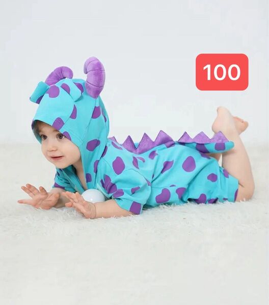 ディズニー モンスターズインク マイク サリー コスプレ なりきり衣装 100 ロンパース 半袖 コスチューム