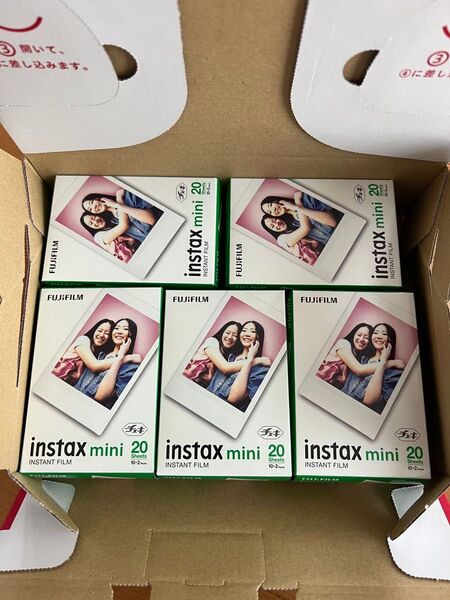 チェキ インスタ フィルム mini 100枚 (20枚x5箱) 新品未開封