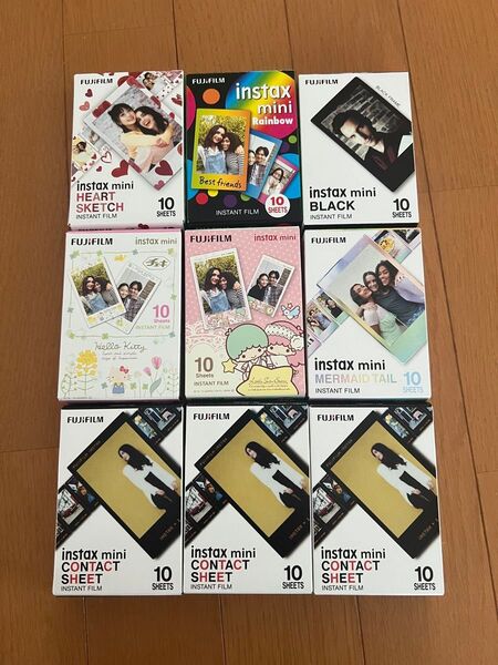 新品 未開封品 富士フイルム インスタントフィルム チェキ INSTAX MINI 10 Sheets x 9箱