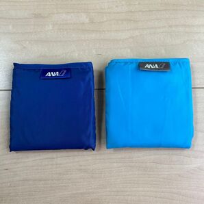 ANA エコバッグ 2枚セット ネイビー&スカイブルー