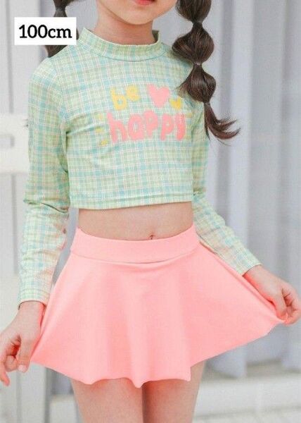 女の子 水着 セパレート 100cm 子供 スイムウェア ツーピース 海