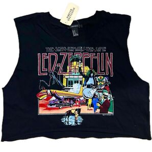 新品 Led zeppelin クロップドタンクトップロックT バンドT ZEP ツェッペリン forevr21 古着風 ンテージ