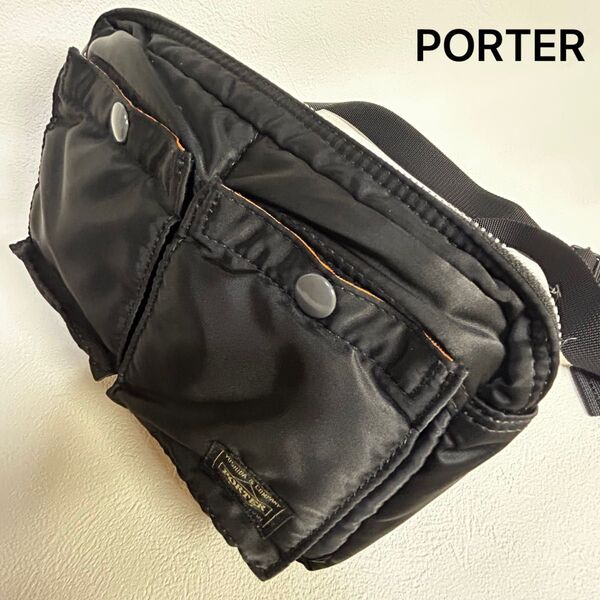 使用感なし 美品 未使用品【PORTER】タンカー ウエストバッグ ブラック ポーター 吉田鞄 ウエストポーチ ボディバッグ 黒