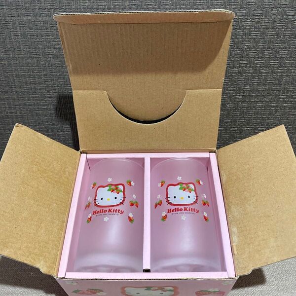 ハローキティ グラス 花 いちご 新品 箱あり サンリオ コップ Kitty