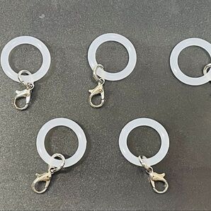 アンブレラマーカー シリコンリング カニカン 5個セット シルバー金具