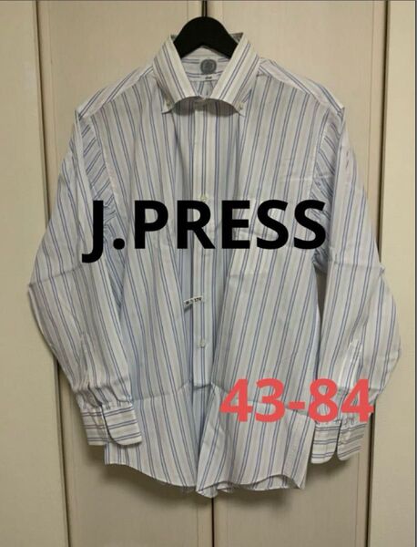 J.PRESS ストライプ 長袖シャツ 胸ポケット付43-84