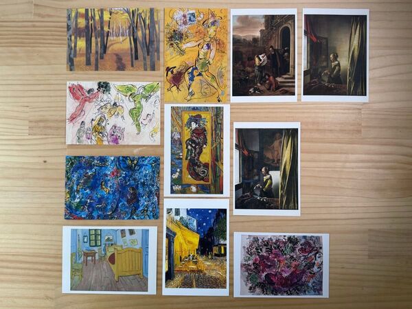 名画ポストカード10枚セット ゴッホ・シャガール・フェルメール・東山魁夷など|アート作品絵はがき ギフトにも
