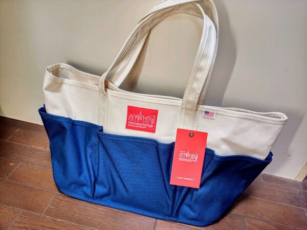 マンハッタンポーテージ/Manhattan Portage ネイビー キャンバストートバッグ 新品未使用