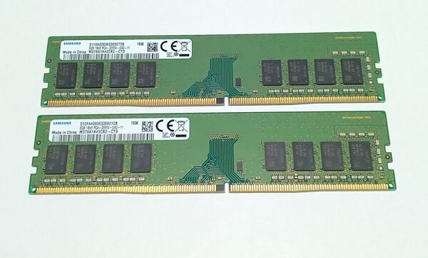 SAMSUNG DDR4-2666 PC4-21300 8GB x 2本セット 合計16GB DDR4メモリ 動作OK 送料無料