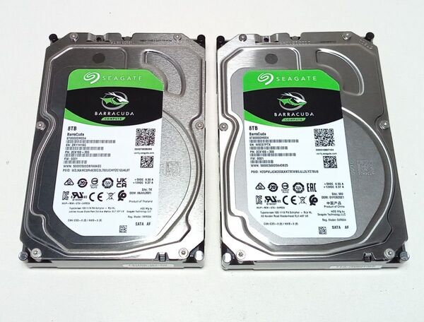 SEAGATE ST8000DM004 8TB SATA600 5400rpm 3.5インチHDD 2台セット 動作品 送料無料