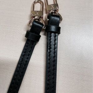 LOUIS VUITTON ルイヴィトン アクセサリーポーチ ストラップ ゴールド金具 レザー ブラウン 2本セット