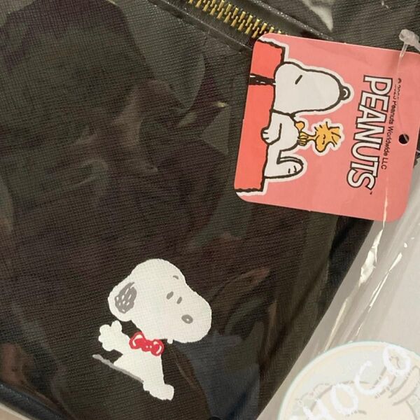 PEANUTS スヌーピー PUショルダーバッグブラック