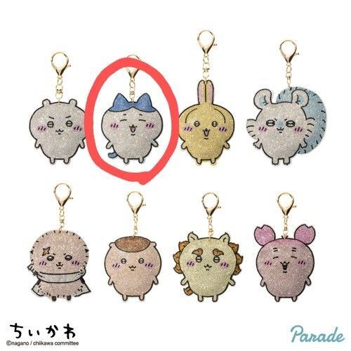 ちいかわ ラインストーンキーホルダー2 ハチワレ タグ付き