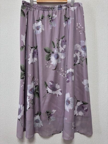 Re-J(リジェイ)★花柄シフォンロングスカート★大きいサイズ