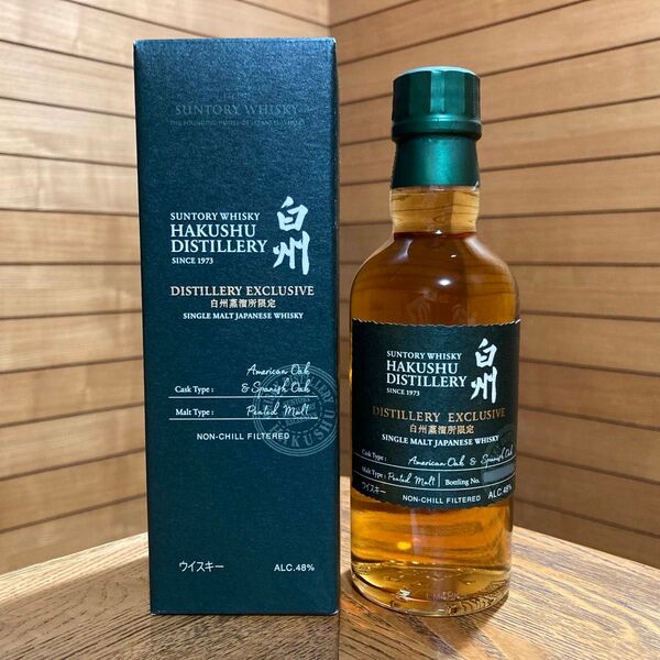 未開栓 サントリー 白州蒸溜所限定ウイスキー 180ml シングルモルト 箱付き ノンチルフィルタード製法 アルコール分 48%