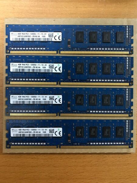 2)SK hynix HMT451U6BFR8C-PB PC3-12800 DDR3-1600 (4GB×4枚 計16GB)