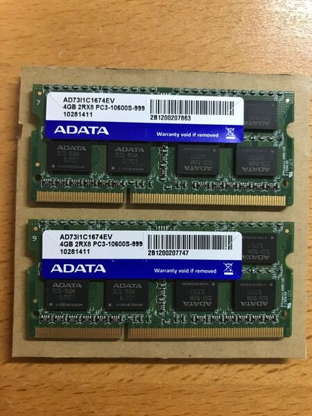 ADATA AD73I1C1674EV PC3-10600 DDR3-1333 (4GB×2枚 計8GB)