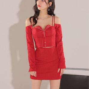 ROBE de FLEURS Glossy セットアップ レッド