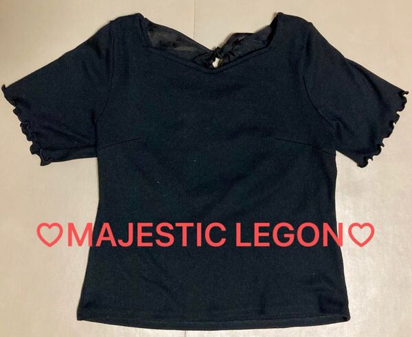 カットソー 半袖 MAJESTIC LEGON リボン シフォン M